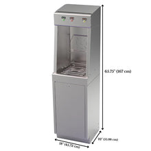 Load image into Gallery viewer, Dimensions of the BFDSA-1 instore water dispenser that is MADE IN CANADA