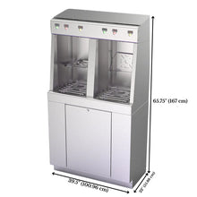 Load image into Gallery viewer, Dimensions of the BFDSA-2 instore water dispenser that is MADE IN CANADA