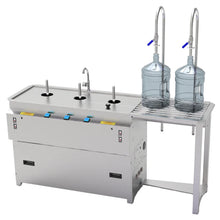 Load image into Gallery viewer, Stainless steel, semi automatic 18.9 L bottle washing and filling station. 40 bottles per hour production, MADE IN CANADA. 