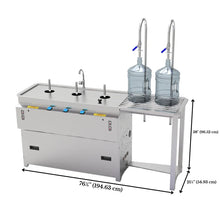Load image into Gallery viewer, Stainless steel, semi automatic 18.9 L bottle washing and filling station. 40 bottles per hour production, MADE IN CANADA. 