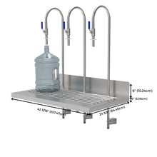 Load image into Gallery viewer, SS counter top filling station, 3 manual spouts, grating and drain.  24"X42", MADE IN CANADA