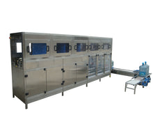Load image into Gallery viewer, 300 bottle per hour 18.9 liter wash, fill, cap system. 304SS construction, CSA Certified. Shown with optional exit conveyor system. 