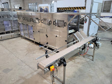 Load image into Gallery viewer, 300 bottle per hour 18.9 liter wash, fill, cap system. 304SS construction, CSA Certified. Shown with optional inlet conveyor and bottle loading system. 