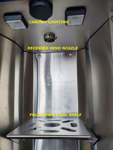 Load image into Gallery viewer, SS cabinet, recessed vending nozzle, cabinet lighting and fold down 1 gal shelf. MADE IN CANADA
