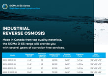 Load image into Gallery viewer, 46,000 - 115,000 GPD Reverse Osmosis Specifications - Made in Canada